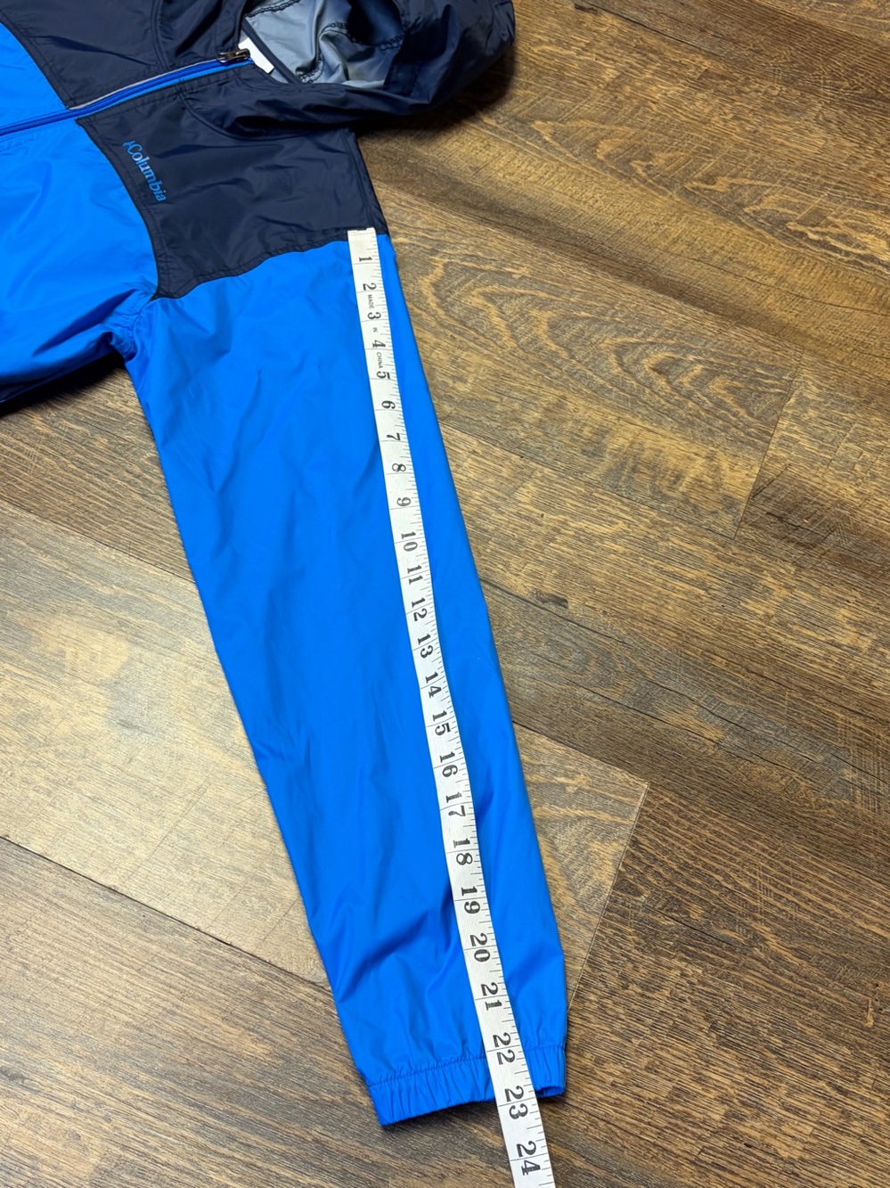 Columbia Glennaker Rain Jacket Coat Youth Boys Large 14/16 Blue Navy Hood Zip - Picture 9 of 10